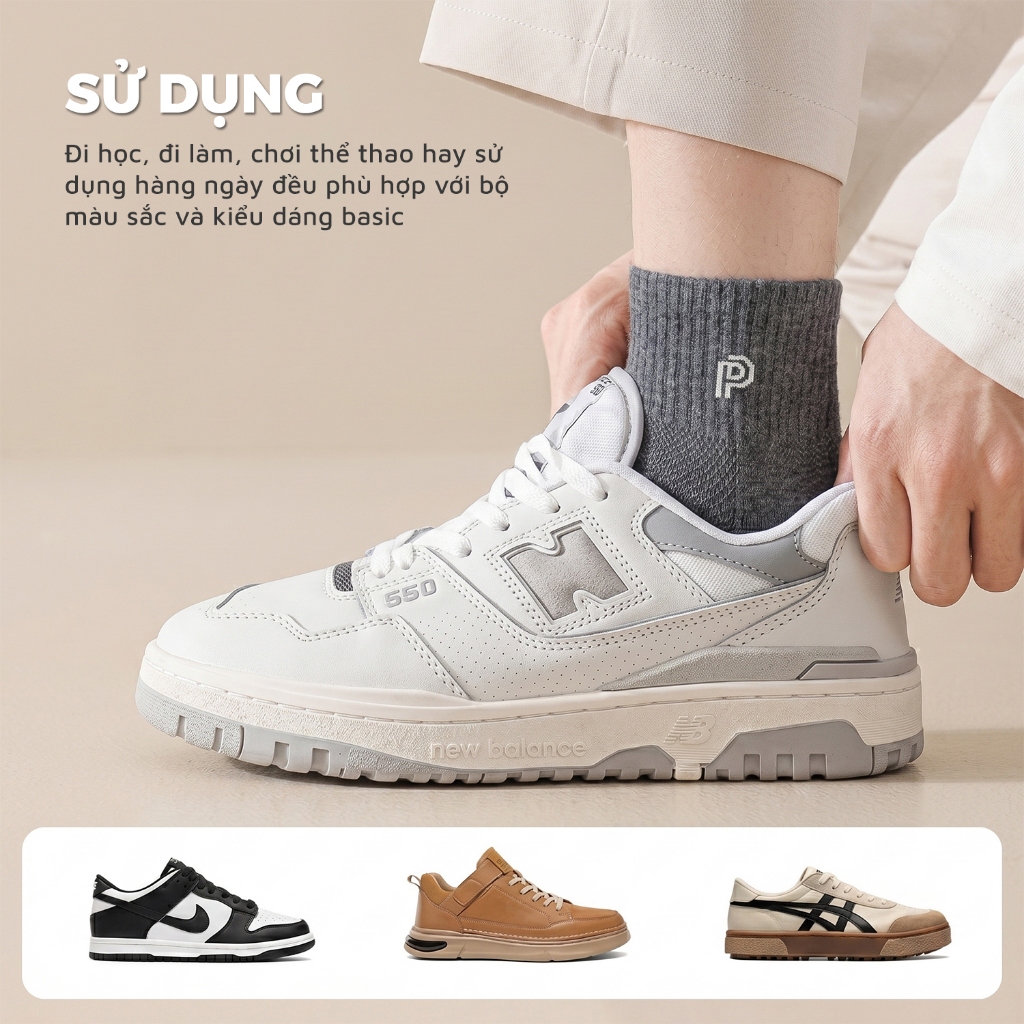 Tất vớ nam Perseper cổ vừa công nghệ dệt thoáng khí thấm hút mồ hôi tốt - Ekiu Shop