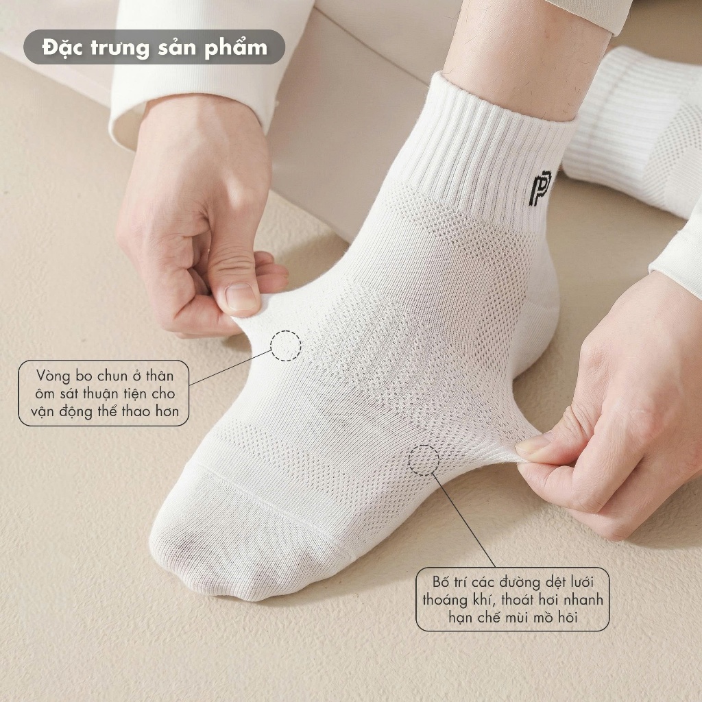 Tất vớ nam Perseper cổ vừa công nghệ dệt thoáng khí thấm hút mồ hôi tốt - Ekiu Shop