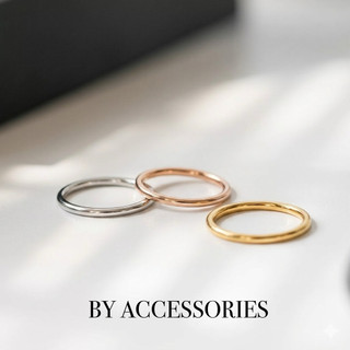 Nhẫn nam nữ unisex titan kiểu bề mặt bo cong tròn basic mảnh 1.5mm thời trang không gỉ WR2342
