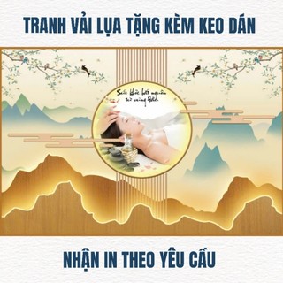 Tranh trang trí spa dưỡng sinh, decor gội đầu dưỡng sinh, tranh ngâm chân thảo dược in trên vải lụa (tặng kèm keo dán)