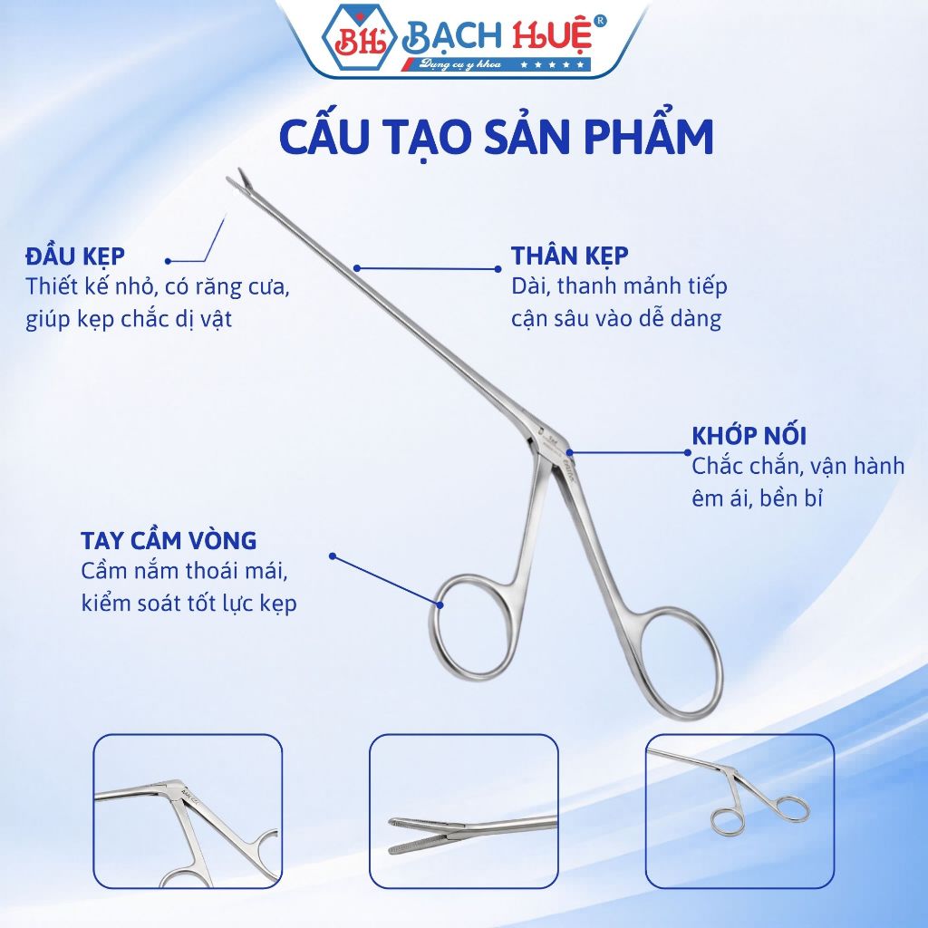 Kềm Gắp Dị Vật Tai Inox Cao Cấp – Pen Gắp Dị Vật Y Tế Chuyên Dụng Đủ Kích Thước 8.5cm / 14cm / 17cm