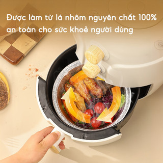 COMBO SỈ 300 khay giấy bạc dùng cho nồi chiên không dầu, hỗ trợ nướng chiên đồ ăn sạch sẽ tiện dụng