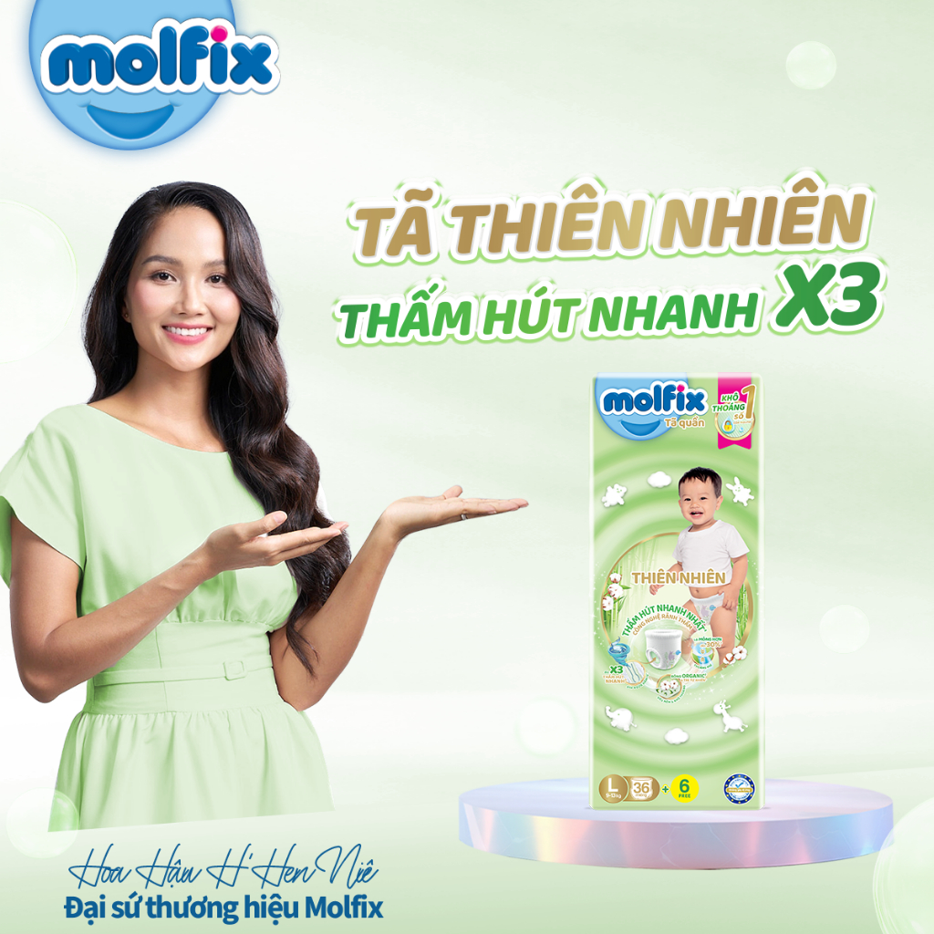 Tã/bỉm quần Molfix Thiên nhiên Jumbo đủ các size S50/M46/L42/XL38/XXL34/XXXL28