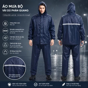 Áo Mưa Bộ Vải Dù Phản Quang Chông nước chống gió , Siêu Bền Hàng Loại 1 Bao Kiểm Trả Hàng
