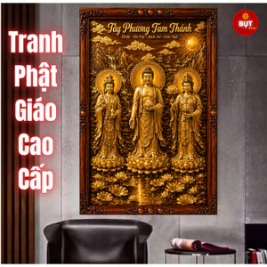 Tranh Phật Giáo Phật Thích Ca, A Di Đà Treo Tường Phòng Khách - Phòng Thờ - Tu Tập - Thiền Định Cao Cấp Sang Trọng
