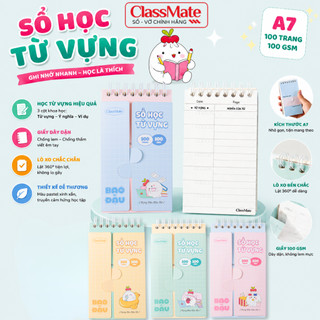 Sổ Tay Học Từ Vựng A7 100GSM 100 Trang Tráng Keo Chống Thấm, Sổ Từ Mới Lò Xo, Sổ Từ Vựng Học Ngôn Ngữ Mới, Sổ Ghi Nhớ
