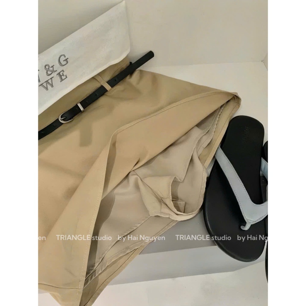 TRIANGLE - Everyday Skirt (Cân nhắc kỹ, return is not welcomed) Chân váy ngắn chuẩn tag Wgwe style Hàn Quốc kèm belt
