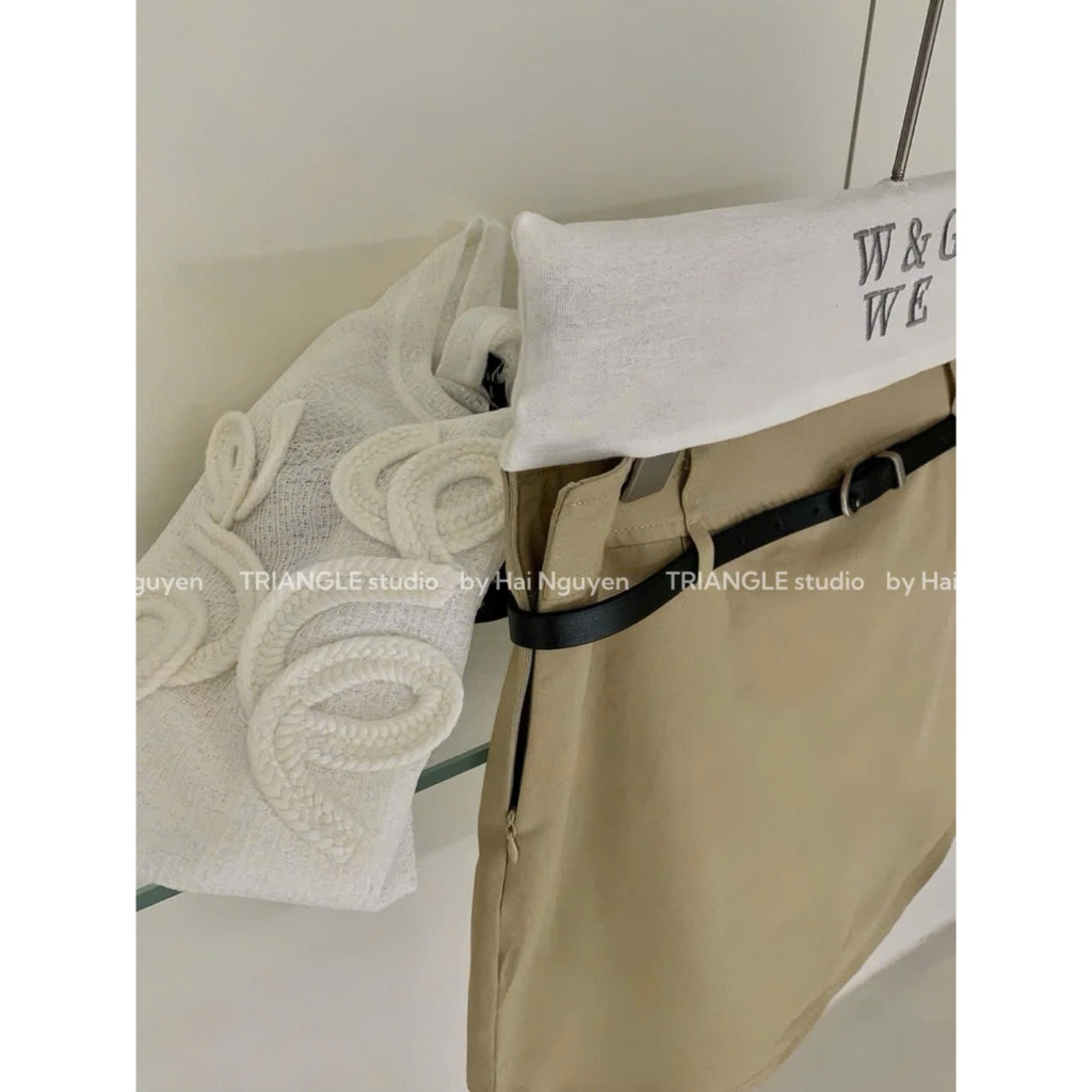 TRIANGLE - Everyday Skirt (Cân nhắc kỹ, return is not welcomed) Chân váy ngắn chuẩn tag Wgwe style Hàn Quốc kèm belt