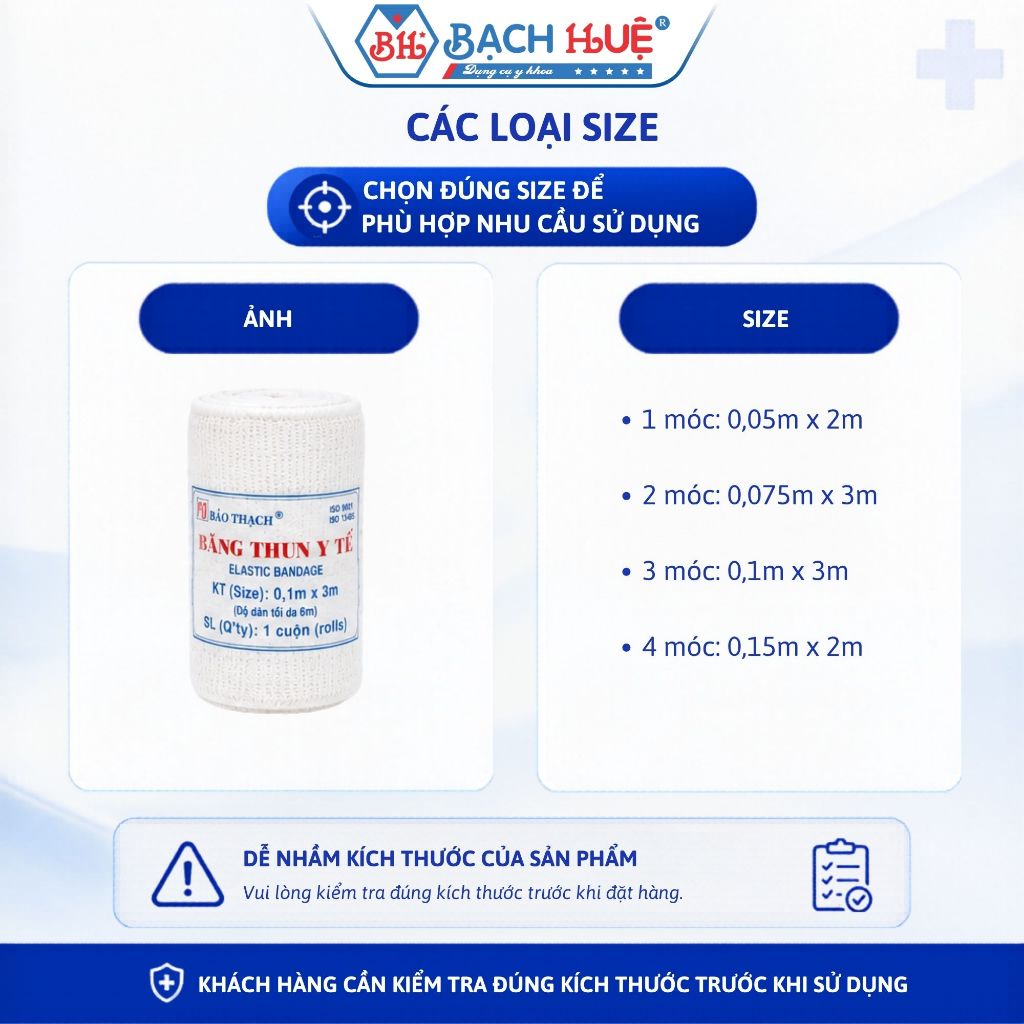 Combo 10 Cuộn Băng Thun Bảo Thạch Cao Cấp – Băng Thun Y Tế Cố Định Vết Thương, Băng Thun Cố Định