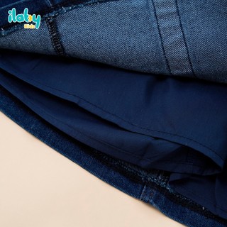 Mix set bộ bé gái ILABY HCM áo thun co giãn 4 chiều và chân váy jeans chữ A đính cúc [3802+3403]