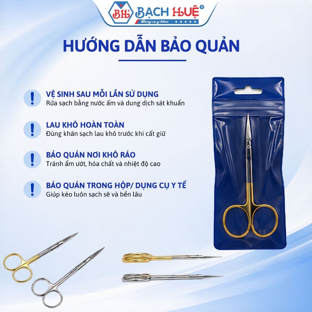 Kéo Cắt Chỉ 10cm Dáng Thẳng Nhọn Cán Vàng Và Cán Trắng – Kéo Y Tế Thẩm Mỹ Viện, Spa Nhỏ Gọn Siêu Sắc