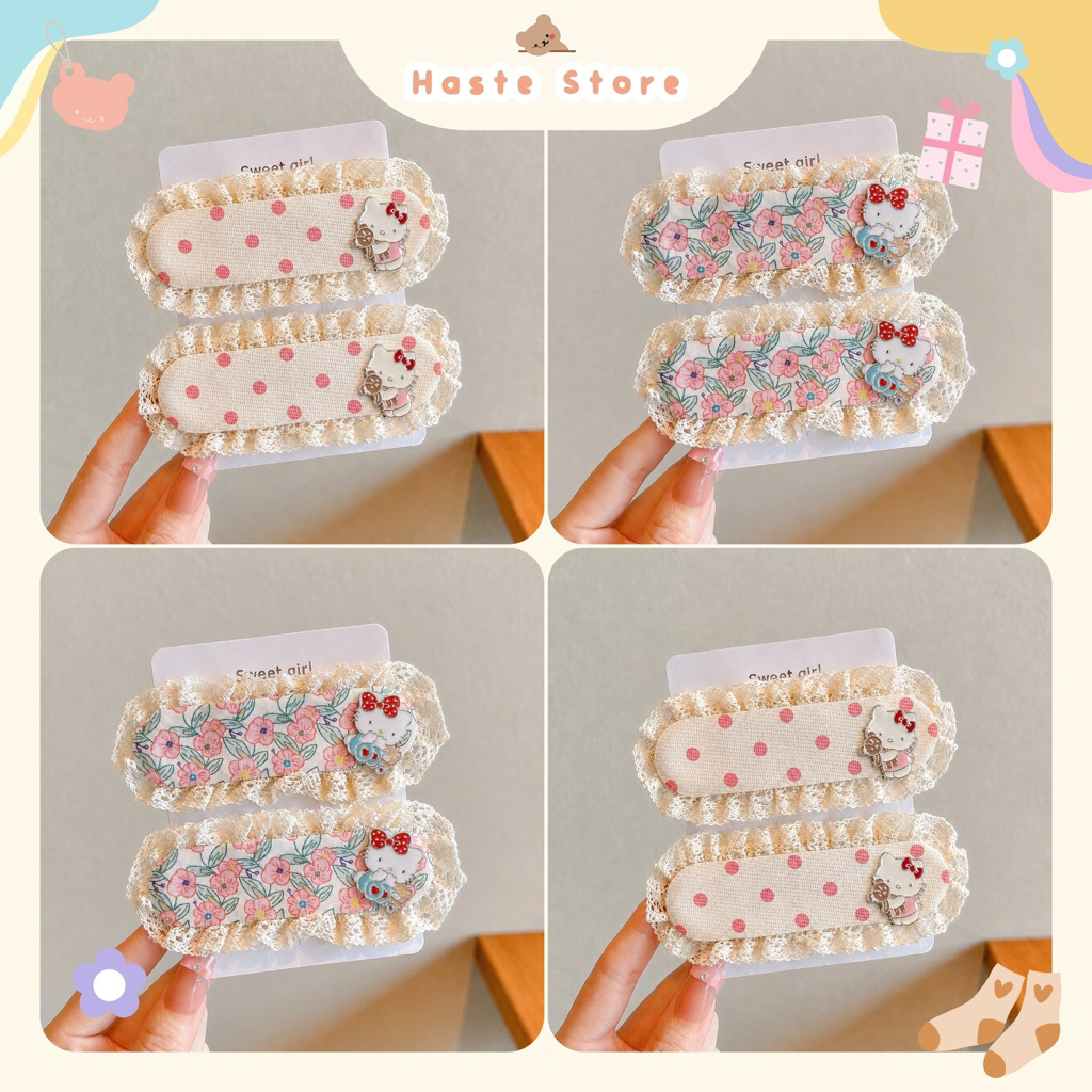 Set 2 Dán Mái Nhỏ Dán Tóc Phong Cách Đồng Quê Nàng Thơ Lolita Ulzzang Style Hàn Quốc Quà Tặng