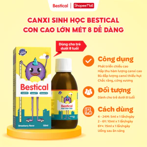Bestical - Canxi Sinh Học Cho Bé , hỗ trợ xương chắc khỏe, phát triển chiều cao, lọ 120ml - shop