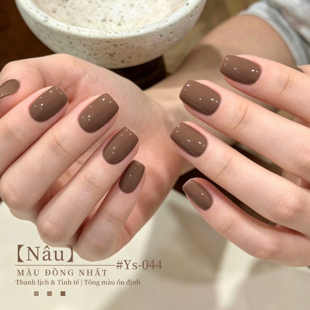 XEIJAYI 10ml - Sơn móng tay dạng gel màu nâu sô cô la nhạt, thích hợp sử dụng tại salon và hàng ngày.
