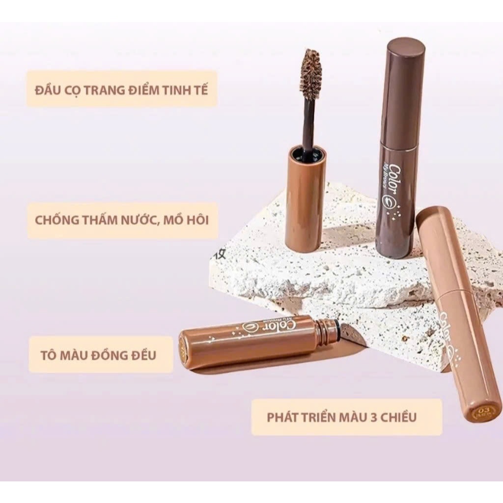 Mascara chải lông mày, Gel lông mày màu tự nhiên chống nước và chống mưa, bút kẻ lông mày bền màu