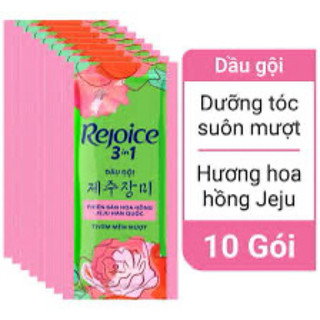 COMBO 10 dây Dây dầu gội Rejoice phiên bản hoa hồng Jeju Hàn Quốc 5.8ml