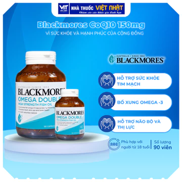 Blackmores Omega Double High Strength Fish Oil 90 Viên, Dầu Cá Omega 3 Hàm Lượng Cao Hỗ Trợ Tim Mạch, Não Bộ, Thị Lực