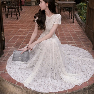 Đầm thiết kế ren nhũ xèo sang chảnh Váy thiết kế dự tiệc nhũ xoè trẻ MN5
