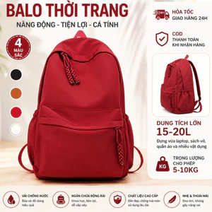 Balo đi học nam nữ học sinh cấp 2 cấp 3 cặp đi học nữ basic đựng laptop 15.6 inch chống nước #b3365
