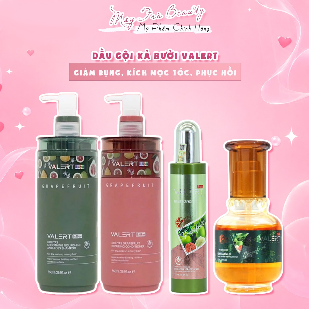 Dầu Gội, Xả Bưởi VALERT GRAPEFRUIT Phục Hồi, Giảm Rụng, Giúp Mọc Tóc 850ml