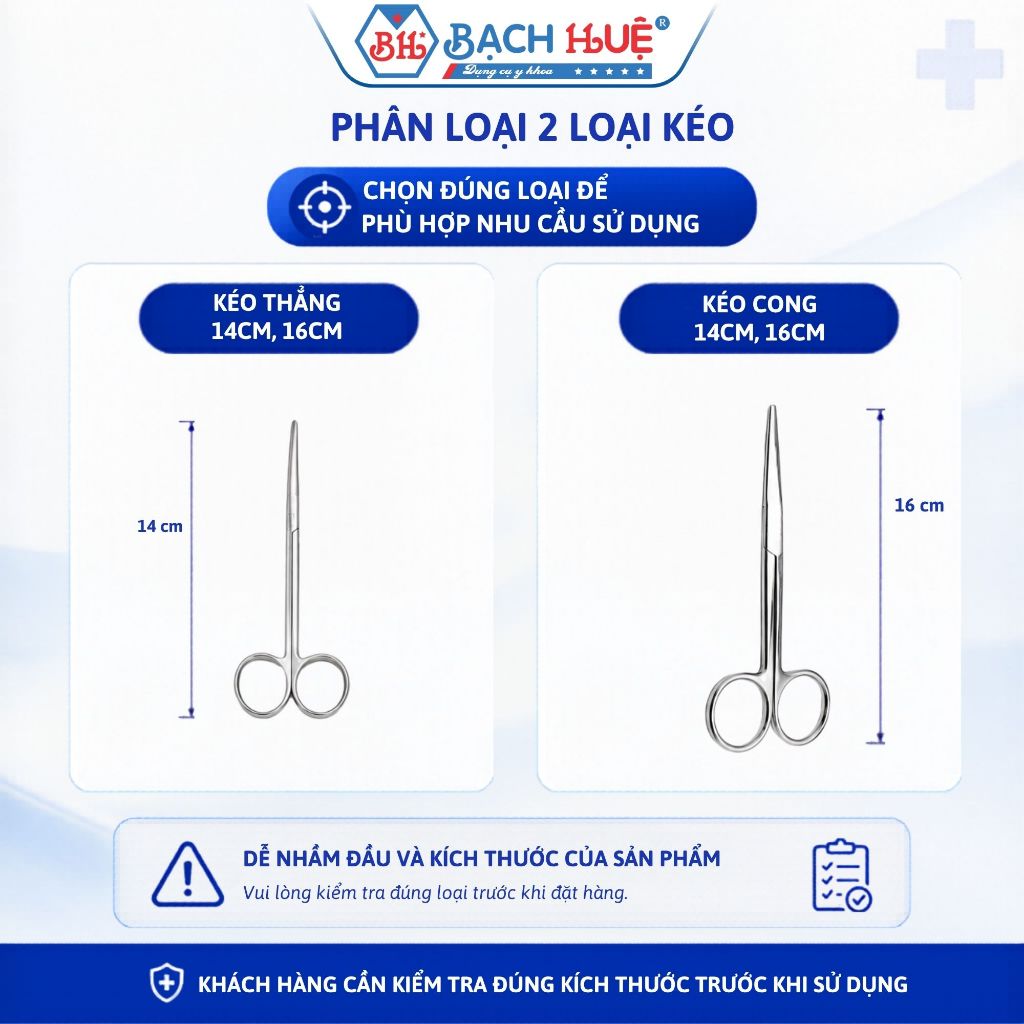 Kéo Mét Metzenbaum Thẳng / Cong Cao Cấp – Kéo Phẫu Phẫu Thuật Bóc Tách Mô Inox Chuẩn Y Tế Đủ Size