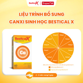 [Tặng 1 BesticalX 30v] Combo 3 hộp Canxi Bestical X (60 viên) - Bổ sung Canxi, D3K2 cho trẻ từ 8 tuổi (Không tích điểm)