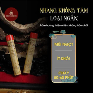 Nhang Trầm Hương Không Tăm Ngắn Phong Trầm – Dịu Hương | Trầm Thiên Nhiên | Không Hóa Chất | Ít Khói | Ủ 3–6 Tháng