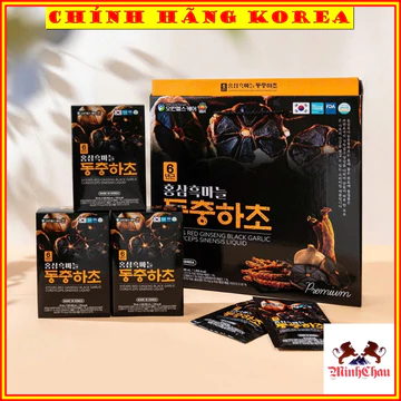 Nước hồng sâm sâm tỏi đen đông trùng hạ thảo hàn quốc hộp 30 gói