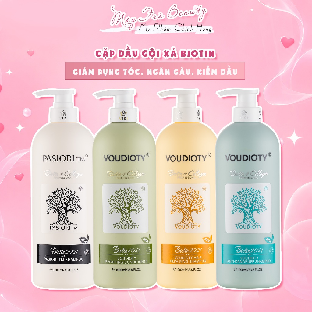 Cặp Gội Xả Biotin Collagen Giảm Rụng Tóc, Ngăn Gàu, Kiềm Dầu, Phục Hồi Tóc  500ml-1000ml