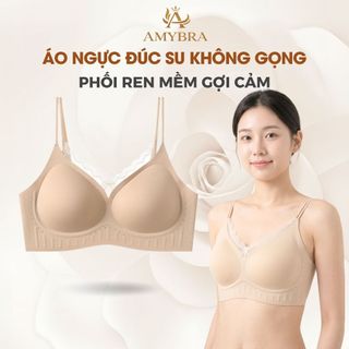 [ AMYBRA HOẢ TỐC ] Áo Ngực Nữ Phối Ren Quyến Rũ Gợi Cảm, Áo Lót Nữ Không Gọng Đúc Su Mịn A2606