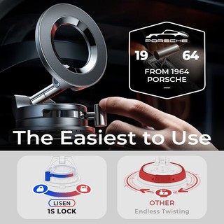Giá Đỡ Điện Thoại Ô Tô LISEN Nam Châm Từ Tính Mạnh Hút Chân Không Xoay 360 Độ - The Ring