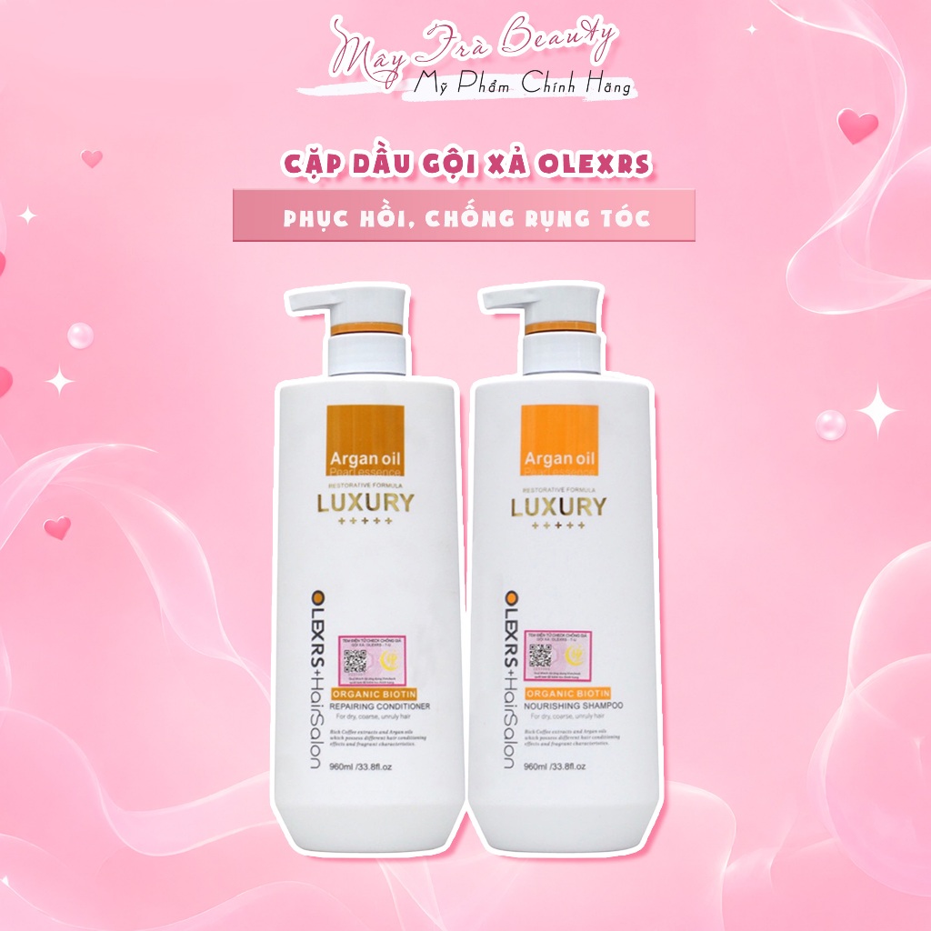 Combo Dầu gội xả phục hồi, chống rụng tóc Olexrs Hair Salon Luxury 500ml - 960ml