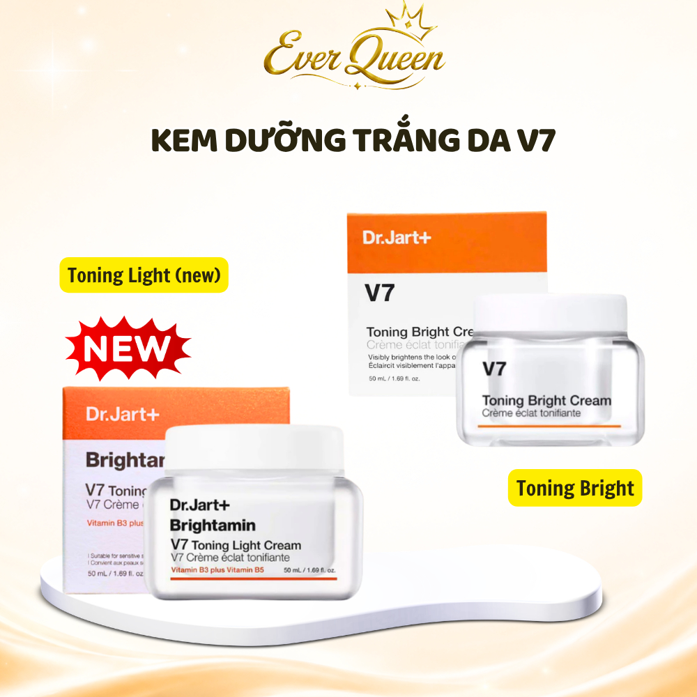 Kem Dưỡng Trắng Da V7 Toning Bright Cream Dr.Jart+ Giúp Da Trắng Sáng Đều Màu - Ever Queen