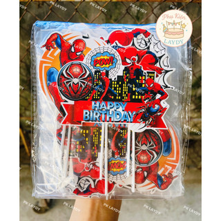 Bịch 10 Set giấy spidermen, siêu nhân người nhện, đoremon, phi hành gia- Phụ kiện trang trí bánh kem, bánh sinh nhật