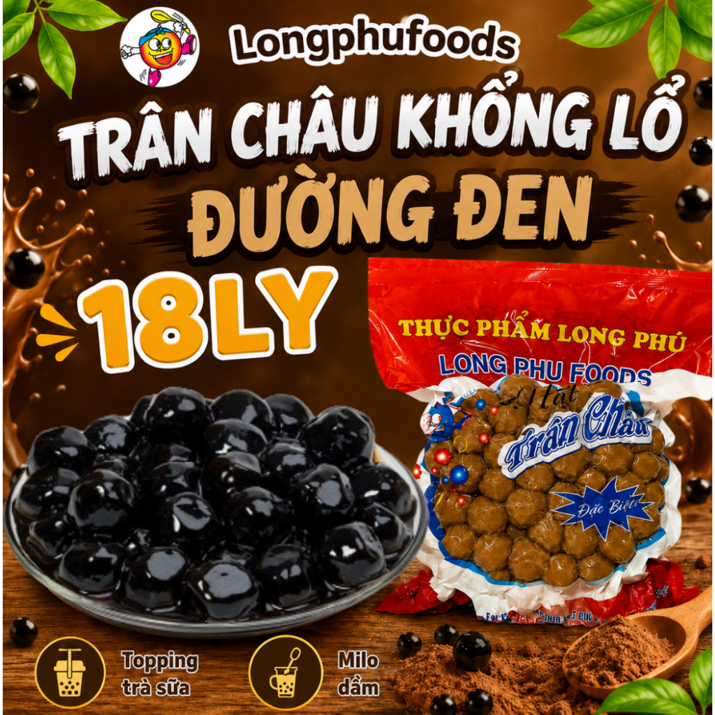 [CHUYÊN MILO DẰM] Trân Châu Khổng Lồ ĐB Long Phú - Chuyên Milo Dằm, Topping Trà Sữa, Trà Trái Cây
