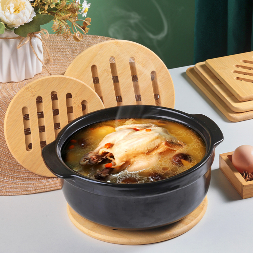 Miếng lót nồi cách nhiệt ( Gỗ tre đầy đủ size để lựa chọn ) Dùng Để Lót Nồi Bảo Vệ Bề Mặt Bàn Và Nồi