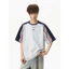 Áo Thun Cộc Tay Phối Kẻ Cổ Tròn GODMOTHER T-shirt Sporty Tay Raglan Phong Cách Thể Thao Basic Unisex Mùa Hè 2026