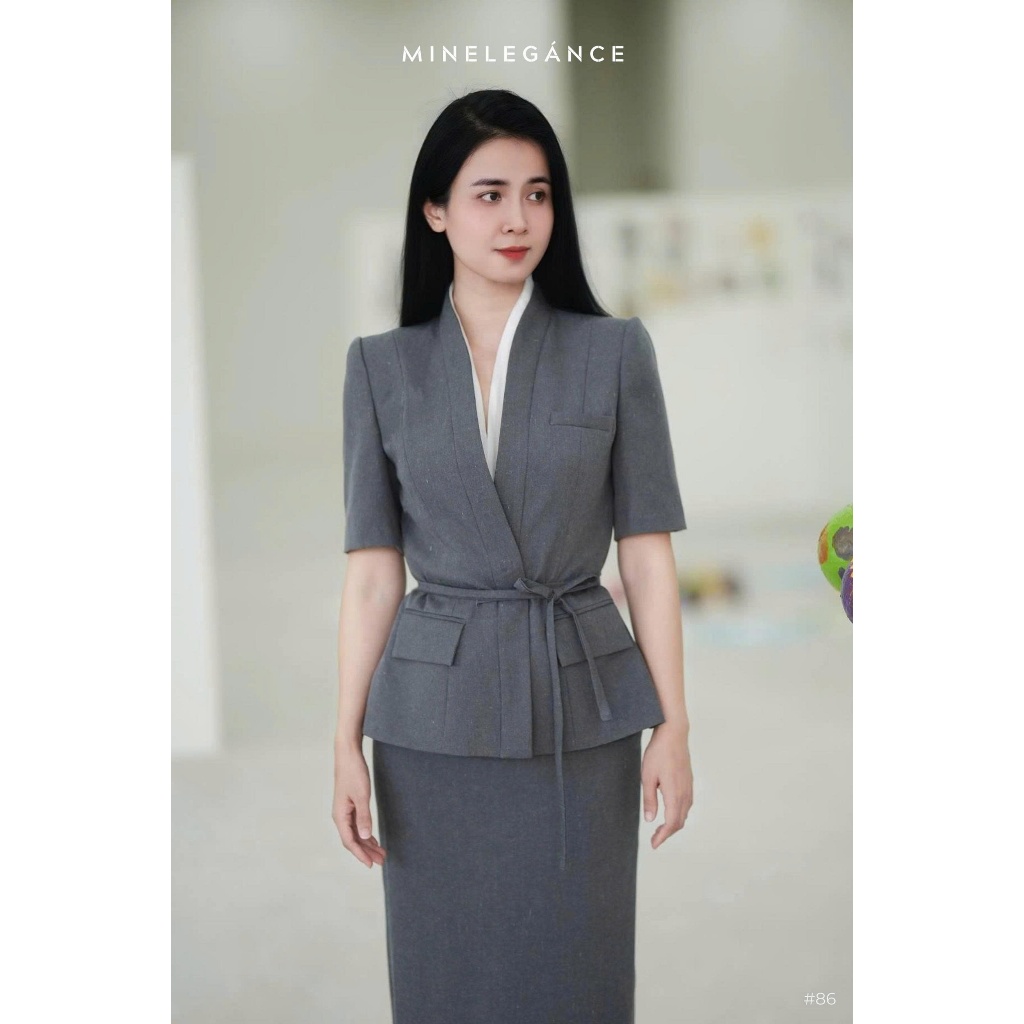 MINELEGÁNCE | SET VEST & CHÂN VÁY BÚT CHÌ THANH LỊCH, SANG TRỌNG - MIN861