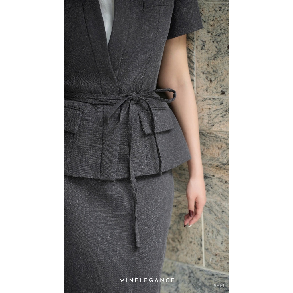 MINELEGÁNCE | SET VEST & CHÂN VÁY BÚT CHÌ THANH LỊCH, SANG TRỌNG - MIN861