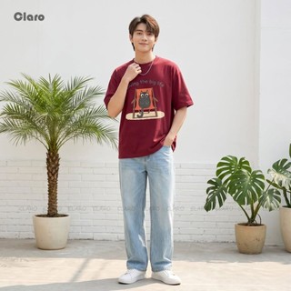 Áo Thun Oversize Mèo Cute Unisex Claro Form Rộng 100% Cotton 250GSM In Graphic Cat Summer Style