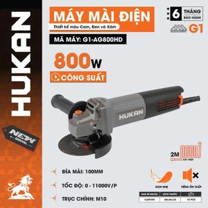 Máy Mài Góc Điện HUKAN G1-AG800HD và G1-A14, Công Suất 800w, Tốc độ cao 11.000v/p - Lõi đồng 100%