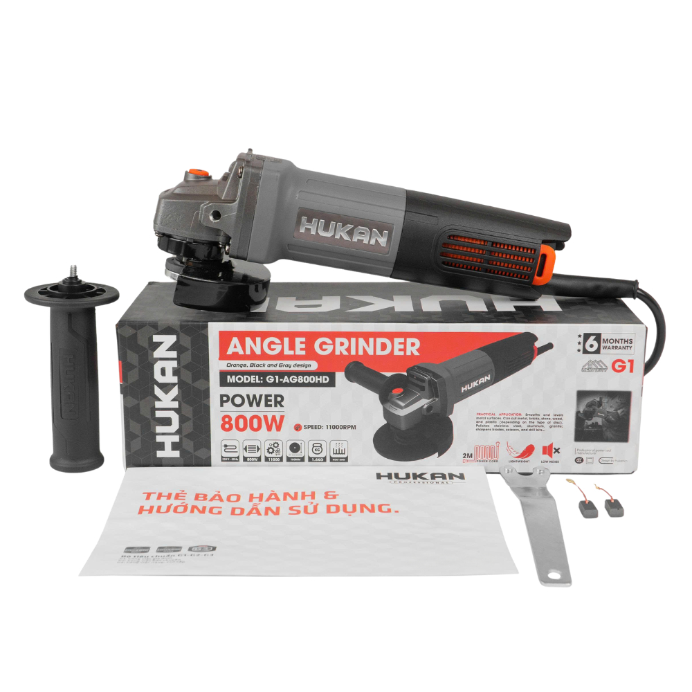 Máy mài cầm tay HUKAN G1-AG800HD và G1-A14, Công tắc đuôi, Công suất 800W  - Bảo hành chính hãng