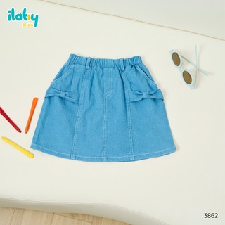Mix set bé gái ILABY HCM áo thun cotton co dãn 4 chiều và chân váy jeans mềm đính nơ [3891+3862]