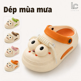 Sandal đi mưa mùa hè, đế dày nhiều màu, thoáng khí và thoải mái, trang trí mắt to dễ thương