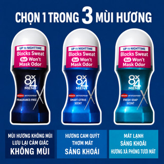 Lăn Khử Mùi Nam 8x4 Men Hương Xà Phòng 60ml/ 8x4 Men Roll-On Fresh Soap 60ml/ Direct from JAPAN