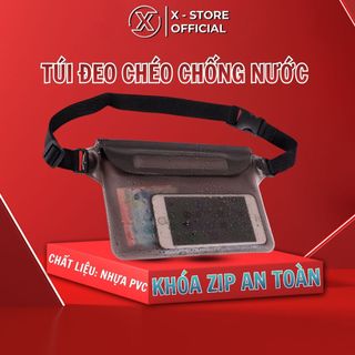 Bao chống nước điện thoại cỡ lớn, túi đeo hông đi bơi, túi đi biển cảm ứng, đựng tiền, giấy tờ, khóa zip an toàn - TDCCN
