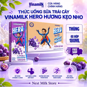 Sữa Trái Cây Vinamilk Hero Hương Kẹo Nho 180ml - Thùng 48 Hộp