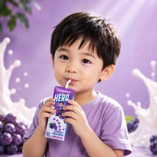Sữa Trái Cây Vinamilk Hero Hương Kẹo Nho 180ml - Thùng 48 Hộp