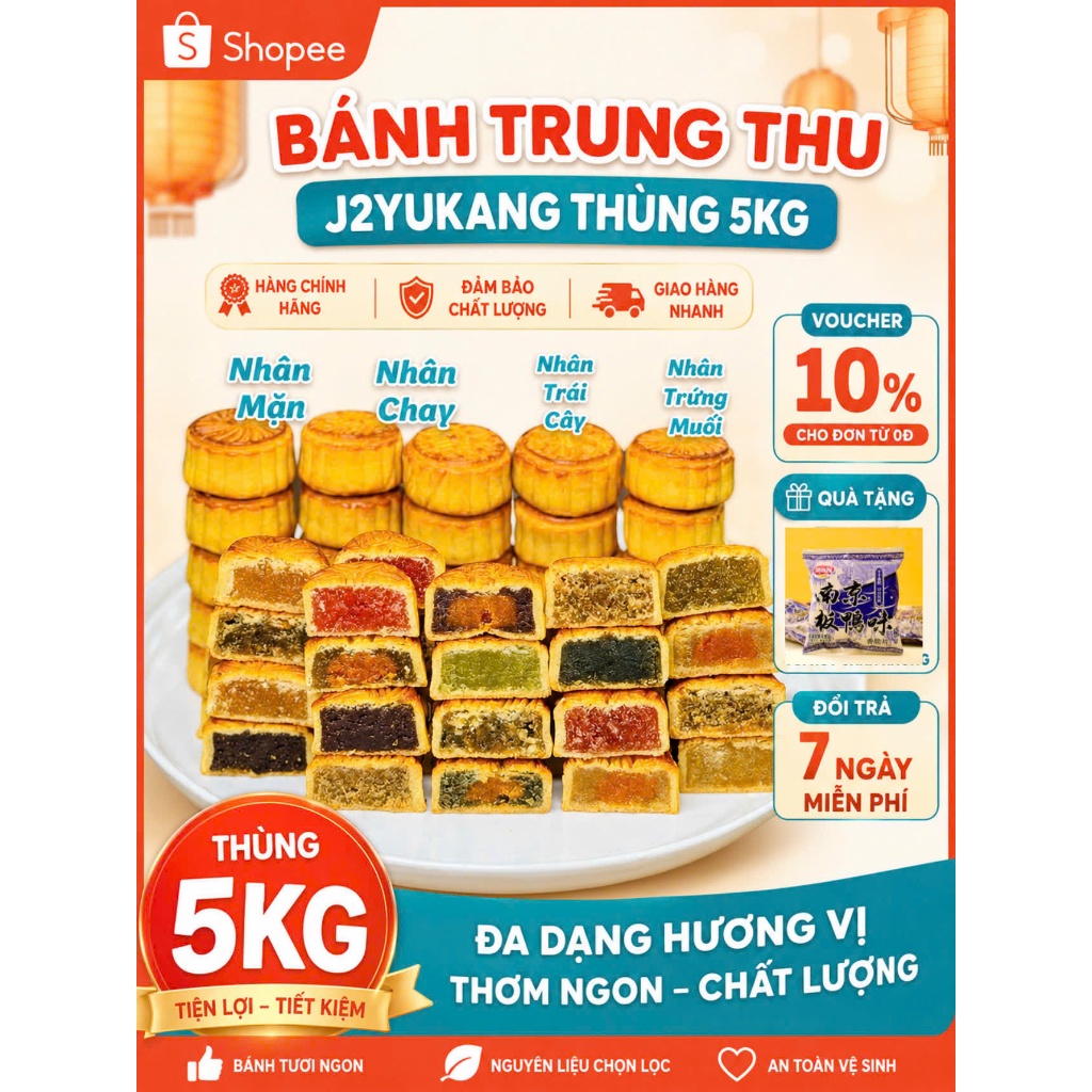 Giá sỉ 1 thùng 5kg (khoảng 120 chiếc) bánh trung thu mini mix vị