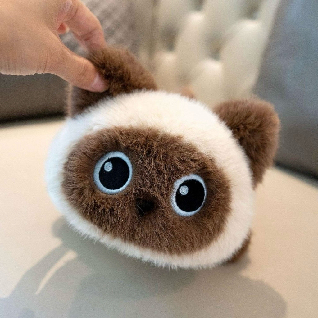 Gấu Thú Bông Gối Ngủ Mèo Nằm lười Sleepy Tam Thể Mun Xám Quà Tặng Độc Đáo Lông Siêu Mềm Mịn Siêu Dễ Thương